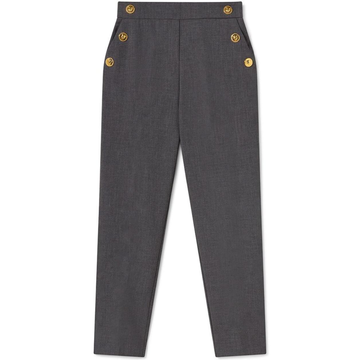 Pantaloni dritti con bottoni centrali