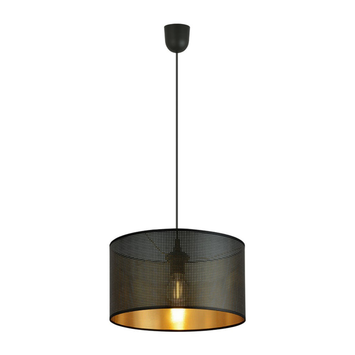 Lampada a sospensione ASTON in acciaio nero e oro