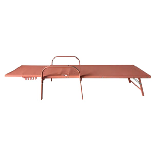 Lot de 2 bains de soleil SARDINIA en textilène terracotta - structure terracotta