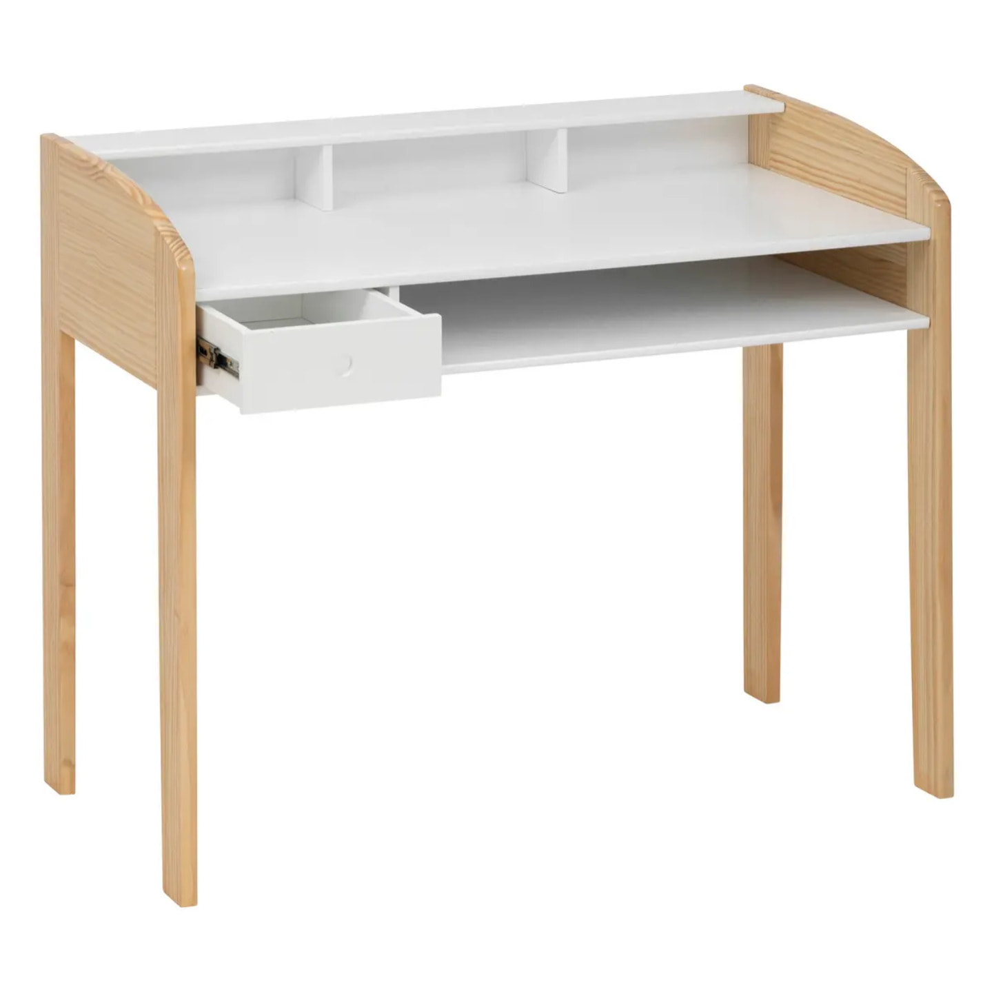 Bureau enfant primaire L100cm blanc en bois