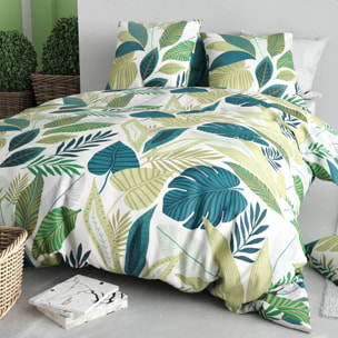 Parure housse de couette imprimé 100% coton - tropicalia