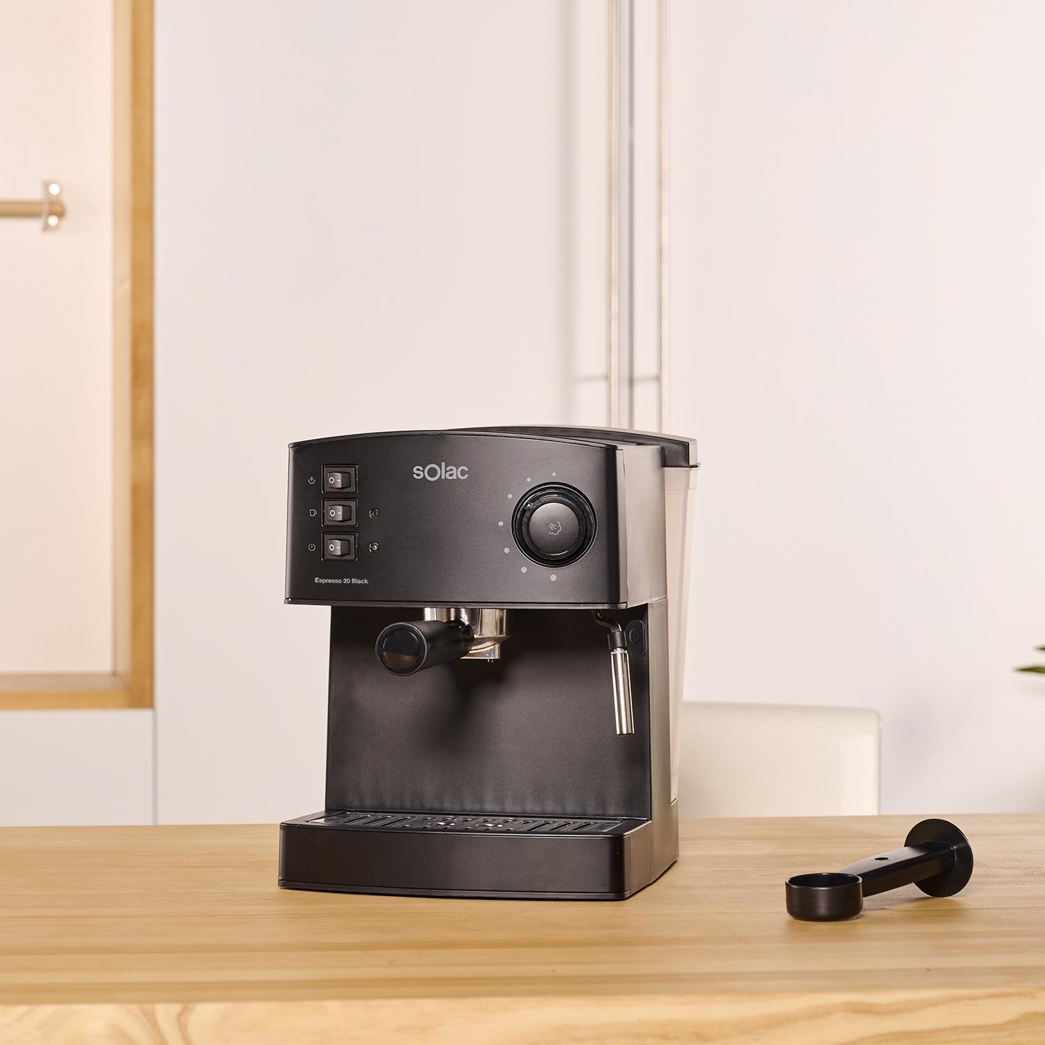 Solac - Cafetera Espresso Espresso 20 Black 850 W