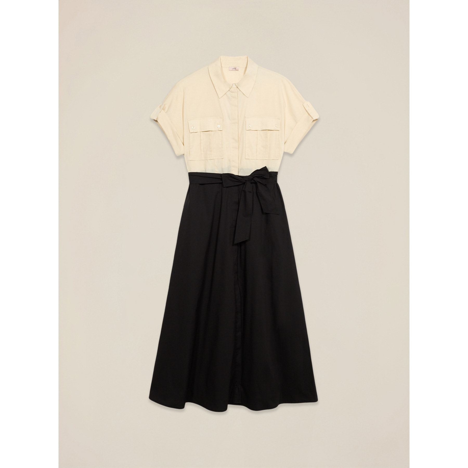 Oltre - Chemisier bicolor con fusciacca - Nero