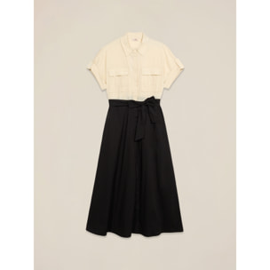Oltre - Chemisier bicolor con fusciacca - Nero