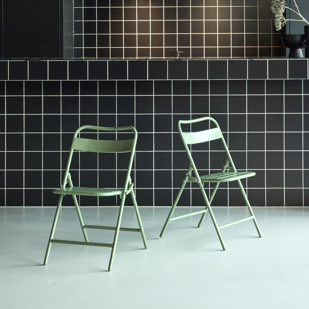 Chaise de jardin pliante acier (lot de 2) AMÉLIA