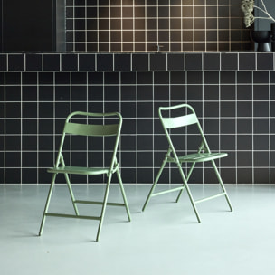 Chaise de jardin pliante acier (lot de 2) AMÉLIA