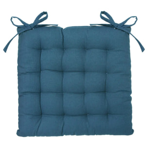 Galette de chaise "Anjali" bleu 38x38cm