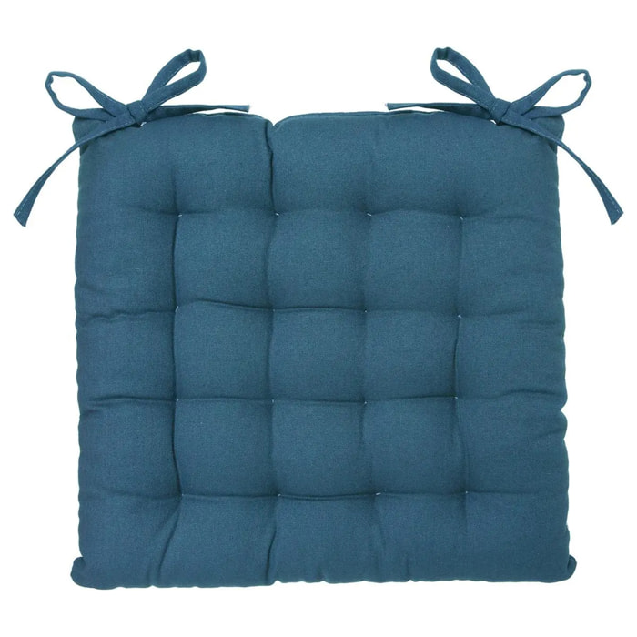 Galette de chaise "Anjali" bleu 38x38cm
