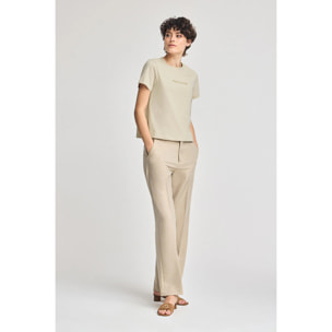 Camiseta Diamond beige con print foil Polo Club