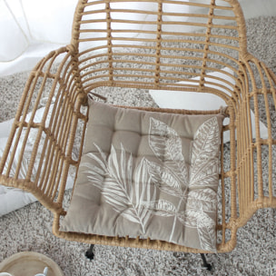 Galette de chaise piquée motif nature - Naturel