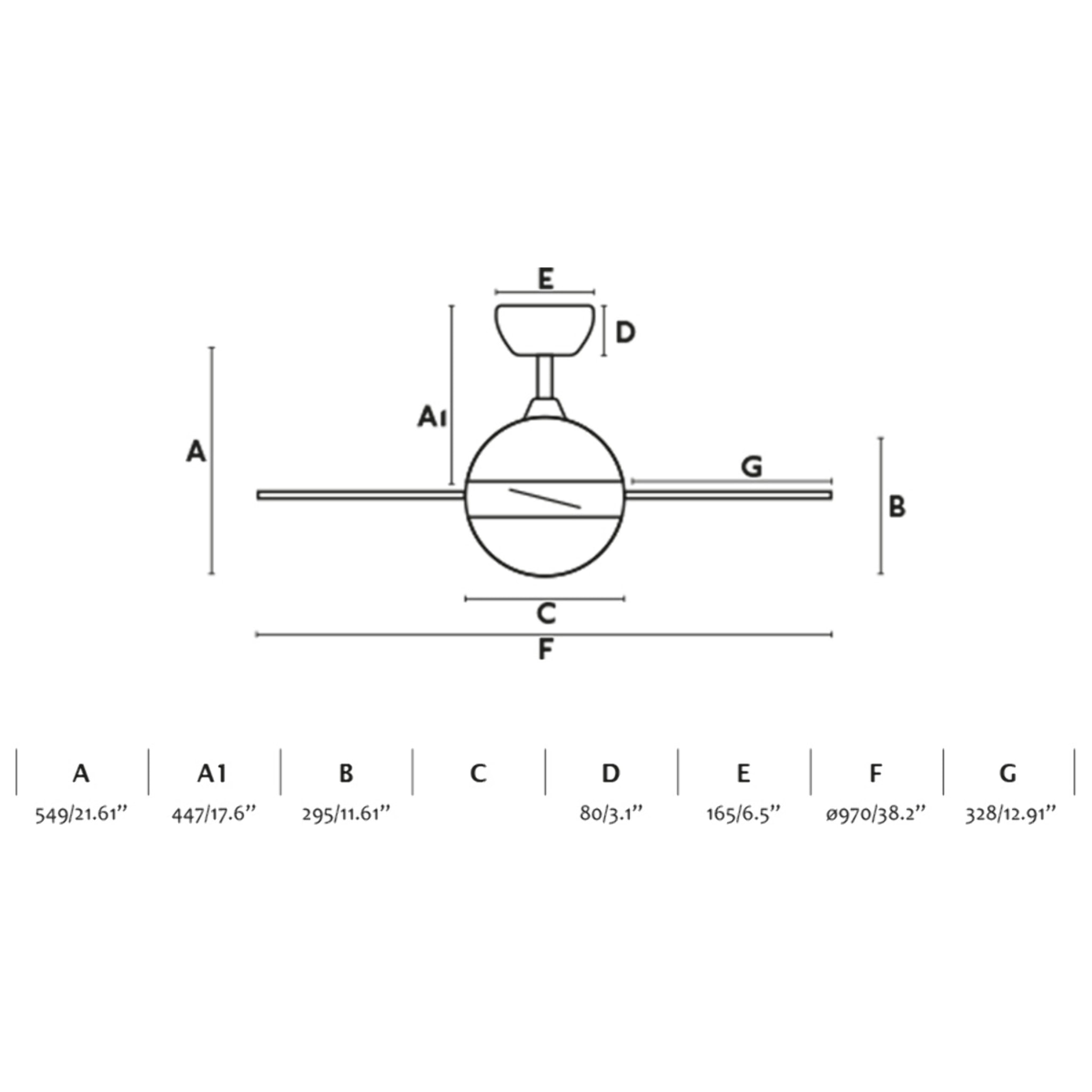 HVAR S Ventilador de techo blanco