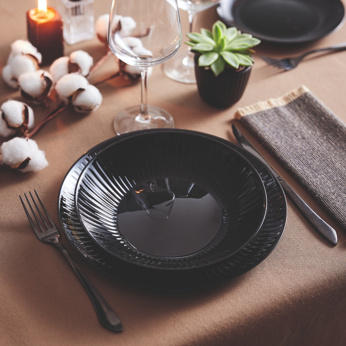Servizio da tavola 18 pezzi Cottage Noir - Luminarc