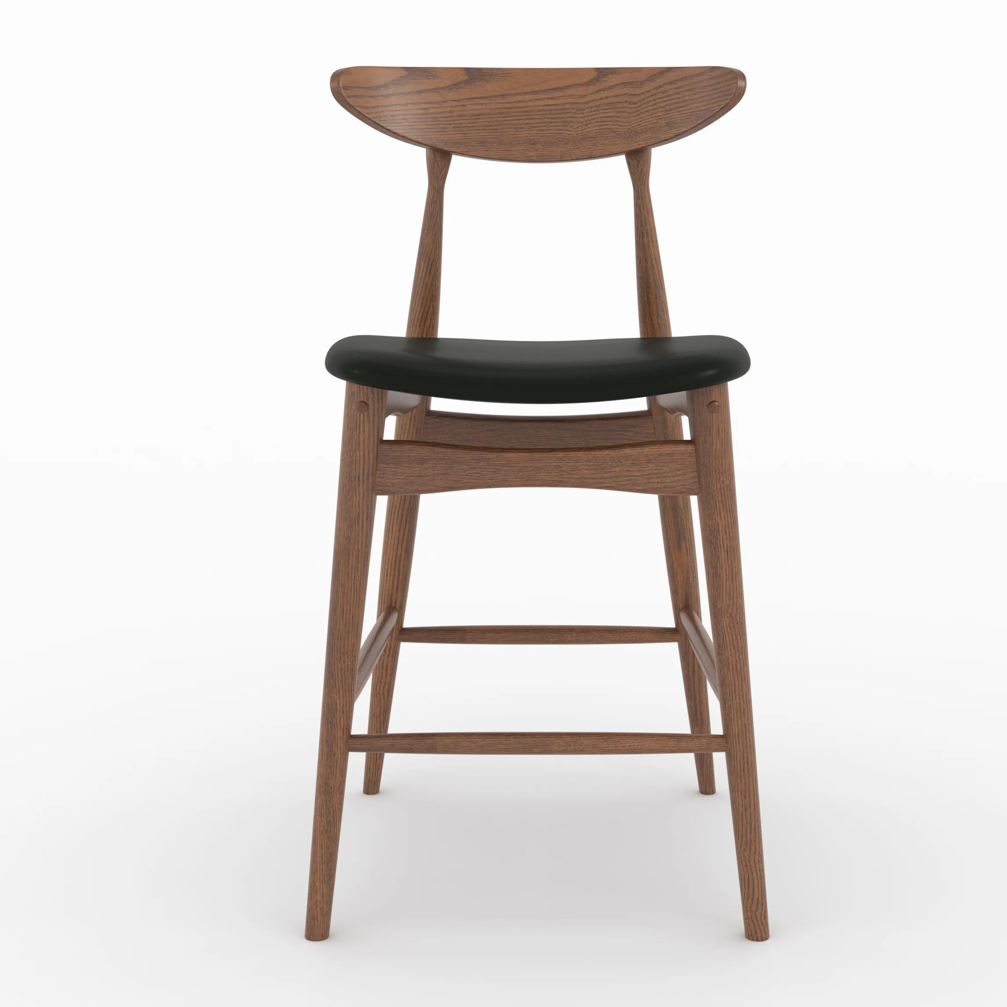 Lot de 2 chaises pour ilot central 63,5 cm en cuir synthétique noir  - Josette