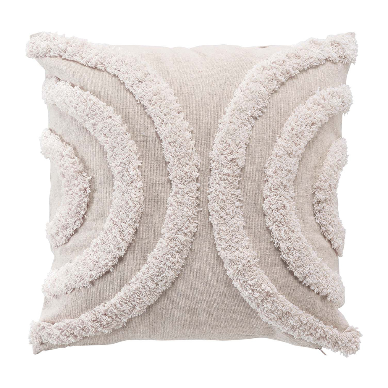 Coussin déhoussable aux motifs tuftés - Naturel