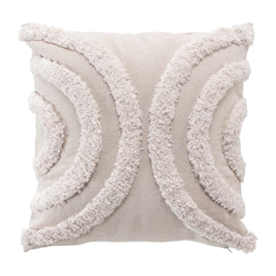 Coussin déhoussable aux motifs tuftés - Naturel