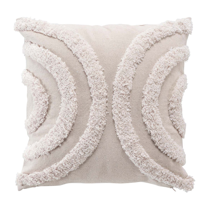 Coussin déhoussable aux motifs tuftés - Naturel