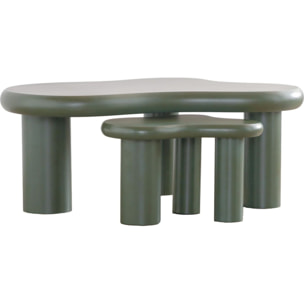 Lot de 2 tables basses organiques gigognes - WAVE