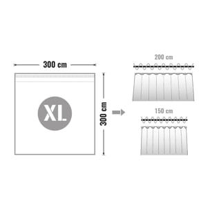 Cortina XXL de cinta, tejido tipo lino, Lino