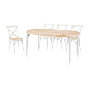 Mesa redonda extensible Padma Blanco - Roble