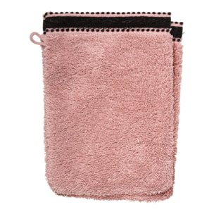 Lot de 2 gants de toilette "Joia" - coton 550 gr/m² - rose 15x21 cm