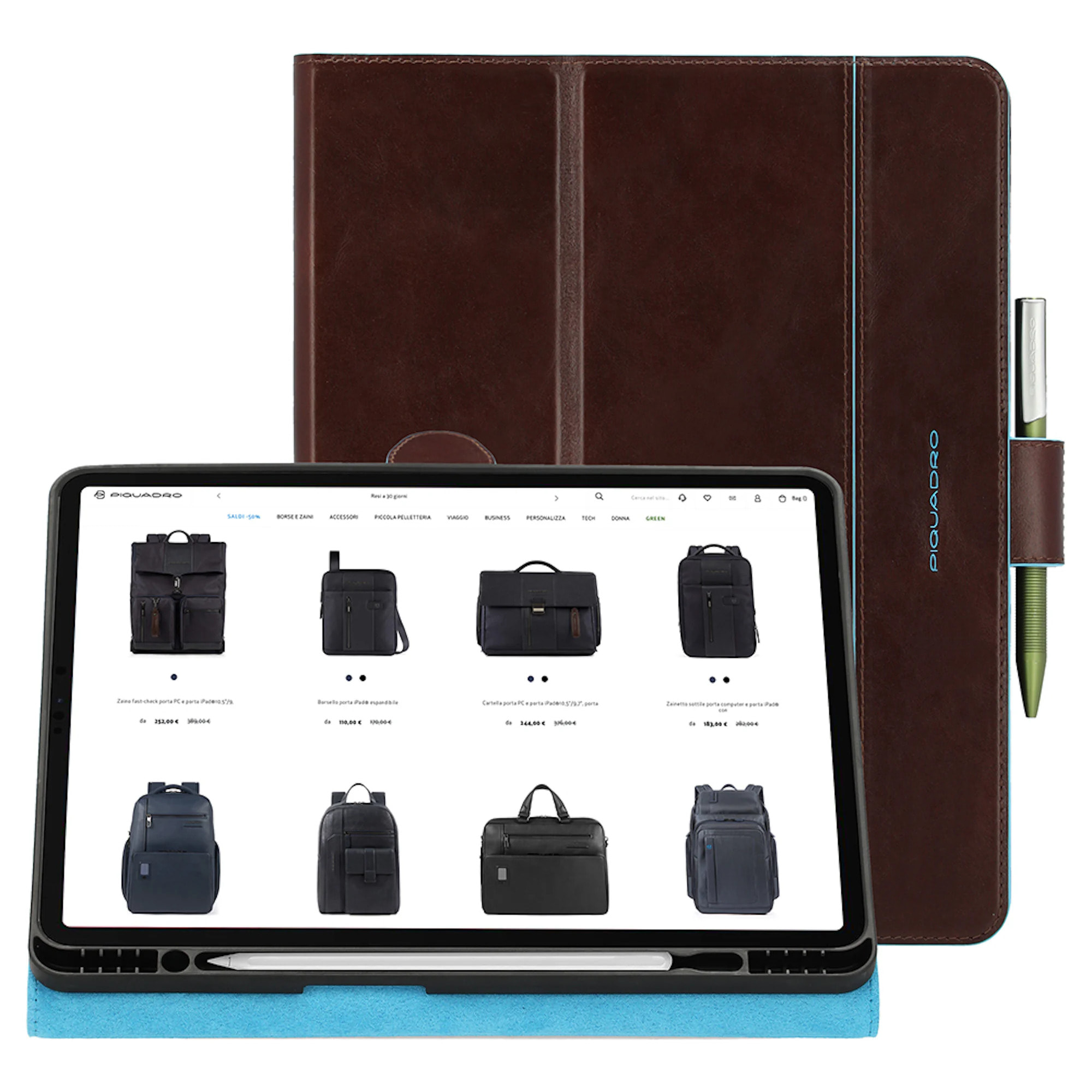 Piquadro Cover in pelle a leggio per iPad®Pro 12,9’’