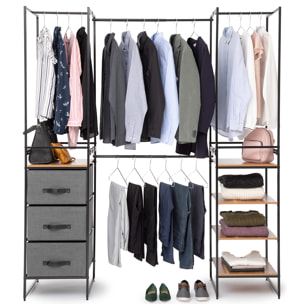 Penderie extensible 6 étagères