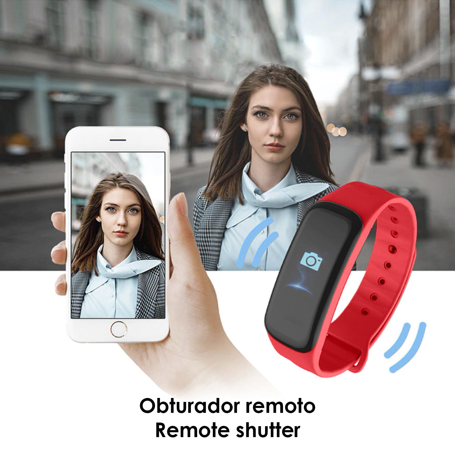 Brazalete inteligente X1 con monitor cardiaco, presión sanguínea y notificaciones.