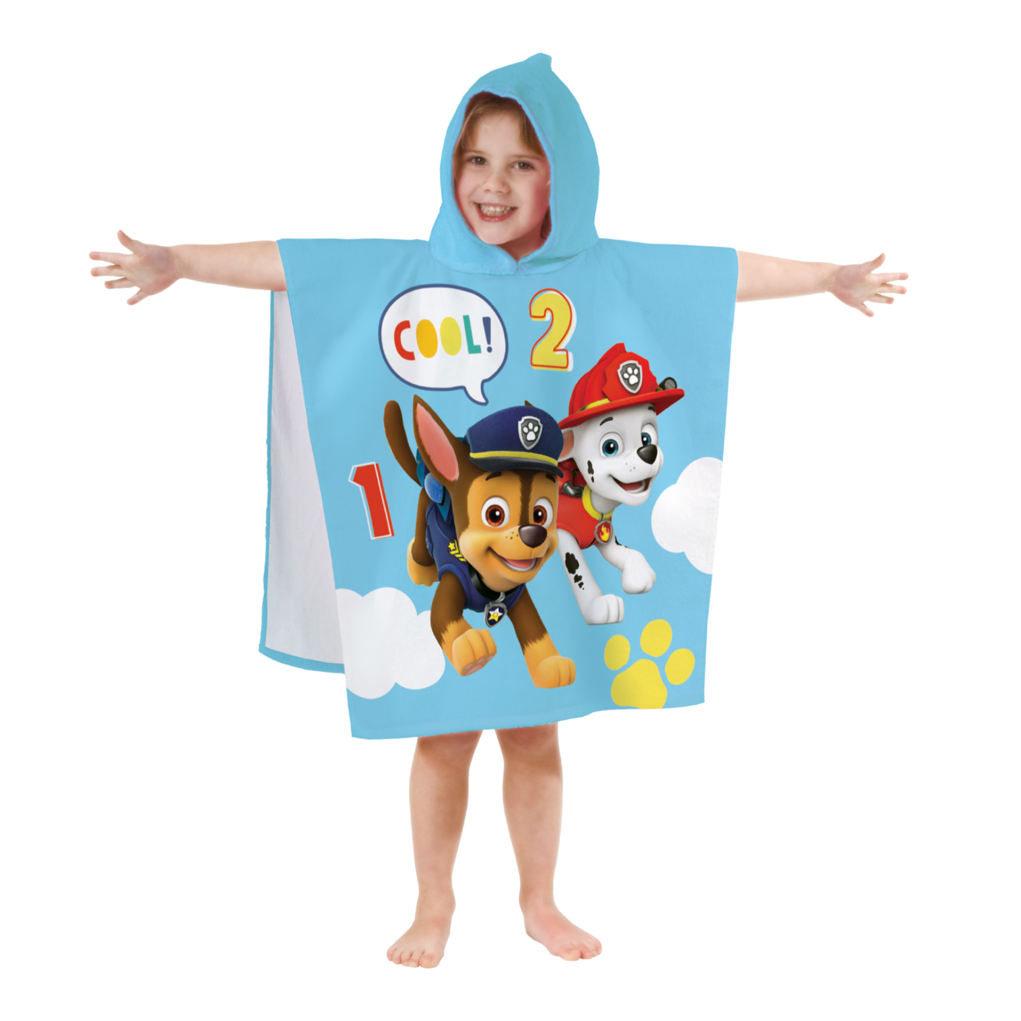 Cape de bain imprimée 100% coton, PAT PATROUILLE SUNSHINE