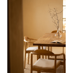 Mesa de comedor de madera maciza en tono roble oscuro de varias medidas