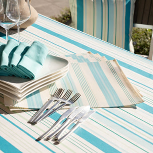 Set de table rectangulaire enduite - Turquoise