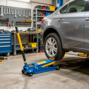 Cric Idraulico a Carrello Professionale 4T Inez Super Ribassato Doppio Pistone Martinetto Auto Officina 4 Tonnellate Sollevatore Idraulico Acciaio