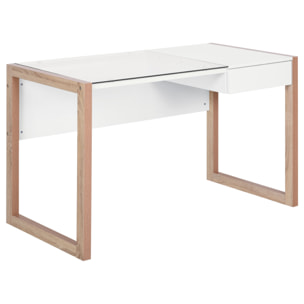 Mesa de Ordenador con Cajón de Madera 120x60x75 cm Blanco