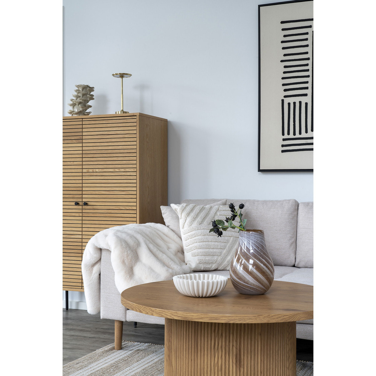 Vaso in vetro marrone con motivo a spirale ø16×h23 cm