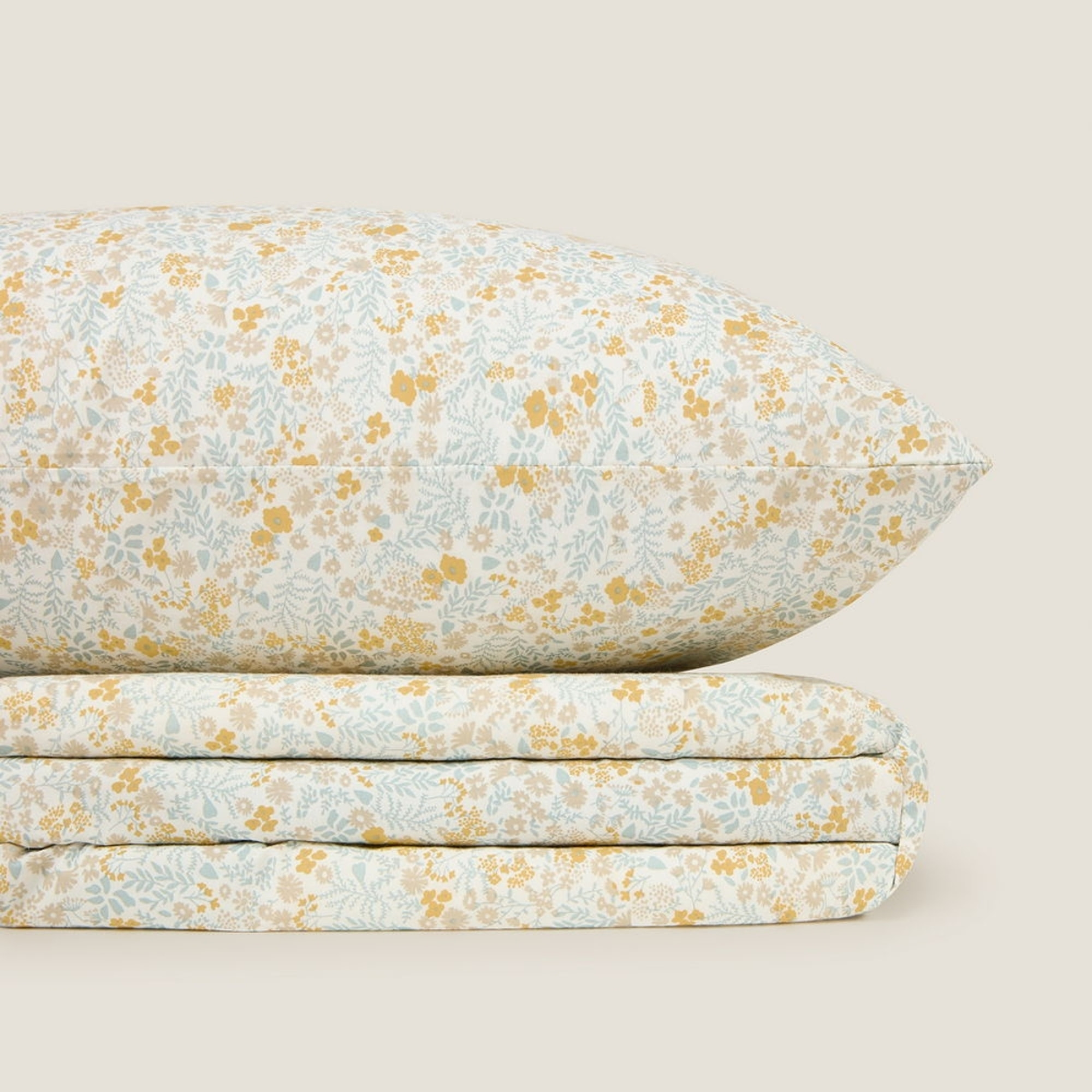 Sábana algodón flores Fopati color verde 100% Algodón