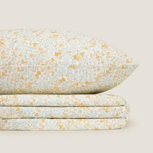 Sábana algodón flores Fopati color verde 100% Algodón