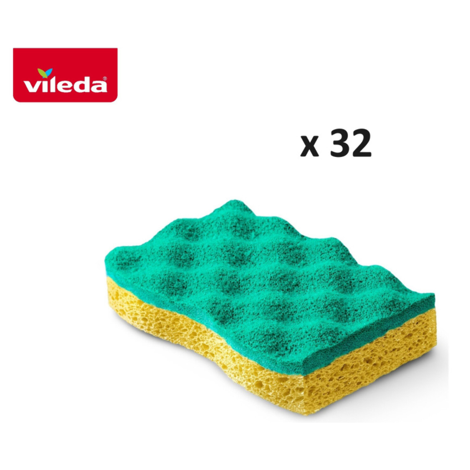 Vileda - Pack de 16 x 2 - Eponge viscose Glitzi Always Clean - Grattante sans rayer - 32 éponges