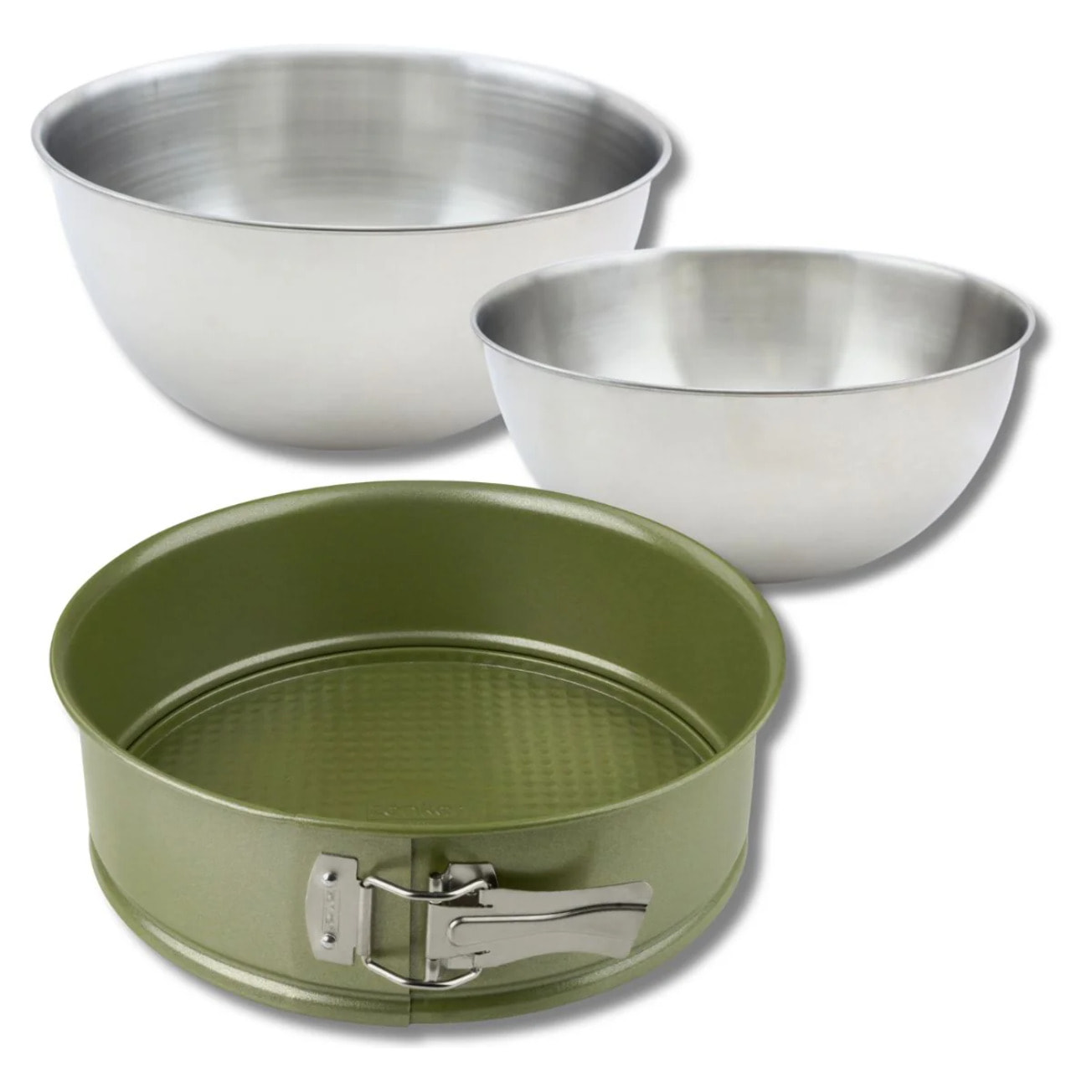 Set pâtisserie avec moule à manqué à charnière 26 cm, 2 bols à mixer et spatule Zenker