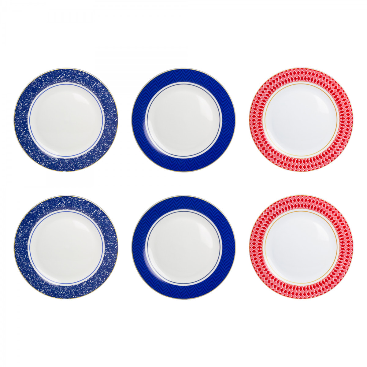 Lot de 6 grandes assiettes, CIRCUS