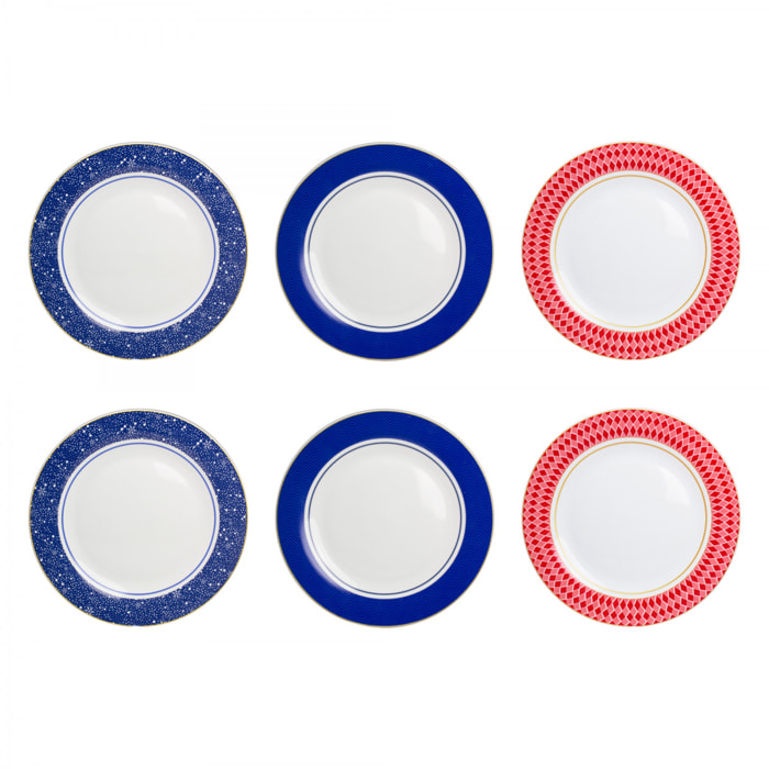 Lot de 6 grandes assiettes, CIRCUS