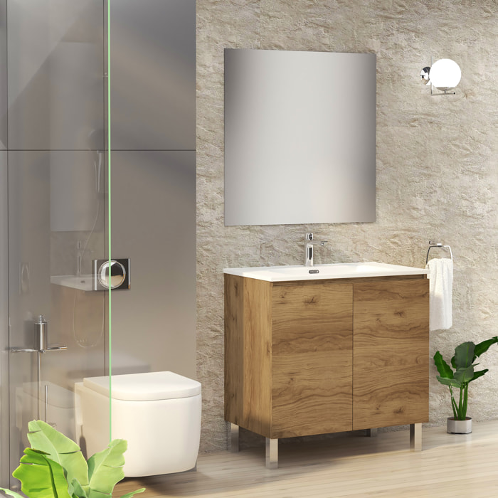 Conjunto de Baño Lust | 80 cm Teka | Dos Puertas | Lavabo Encastrado | No incluye Espejo | Mueble Montado | Alday