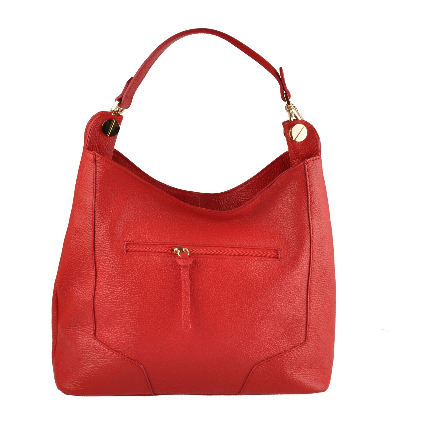 Borse Donna colore Rosso-in pelle Made in Italy L35 cm X W26 cm X H11 cm