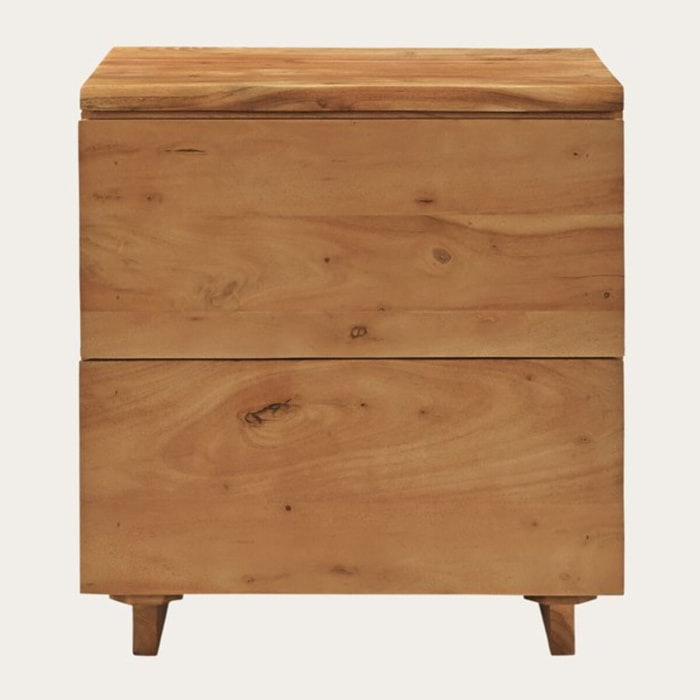 Table de chevet Livenza -bois massif d'acacia-couleur acacia 55 x 60 x 45 cm