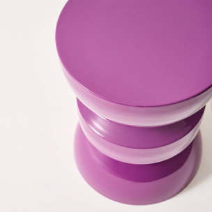 Table d'appoint, bout de canapé, table de chevet métal effet glossy Ø32 x H44,5cm ASSA