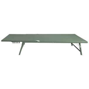 Lot de 2 bains de soleil pliants SICILIA en textilène vert sauge - structure vert sauge
