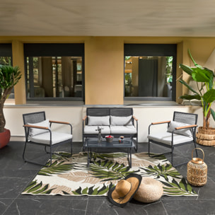 Salon De Jardin Palma Gris 4 Pieces