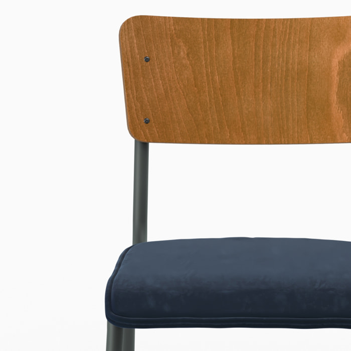 Pack 4 chaises en velours bleu et vert - Nico
