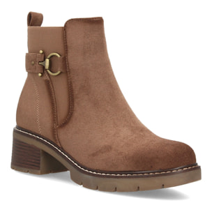 Botines para mujer con hebilla y tacón