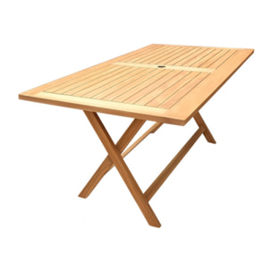 Table de jardin rectangulaire pliante 150 cm en bois de teck massif - TECKIA