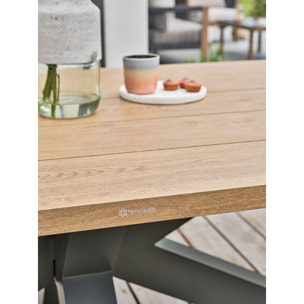 KELIA - Ensemble repas de jardin 6 places - Gris anthracite