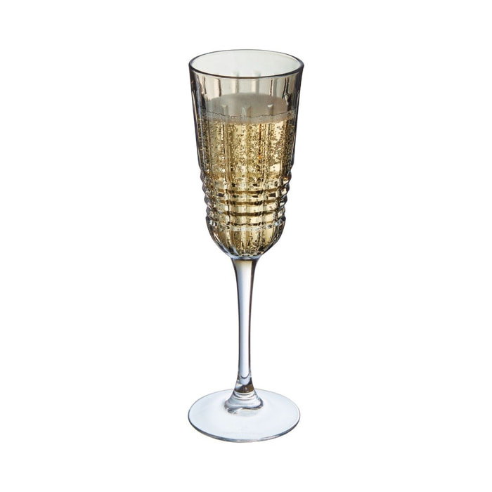 4 copas de champán marrones 17 cl Rendez-Vous Brume - Cristal d'Arques